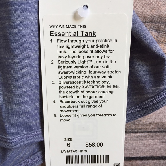 Nwt lululemon HRPU heathered purple essential tank - Picture 3 of 7